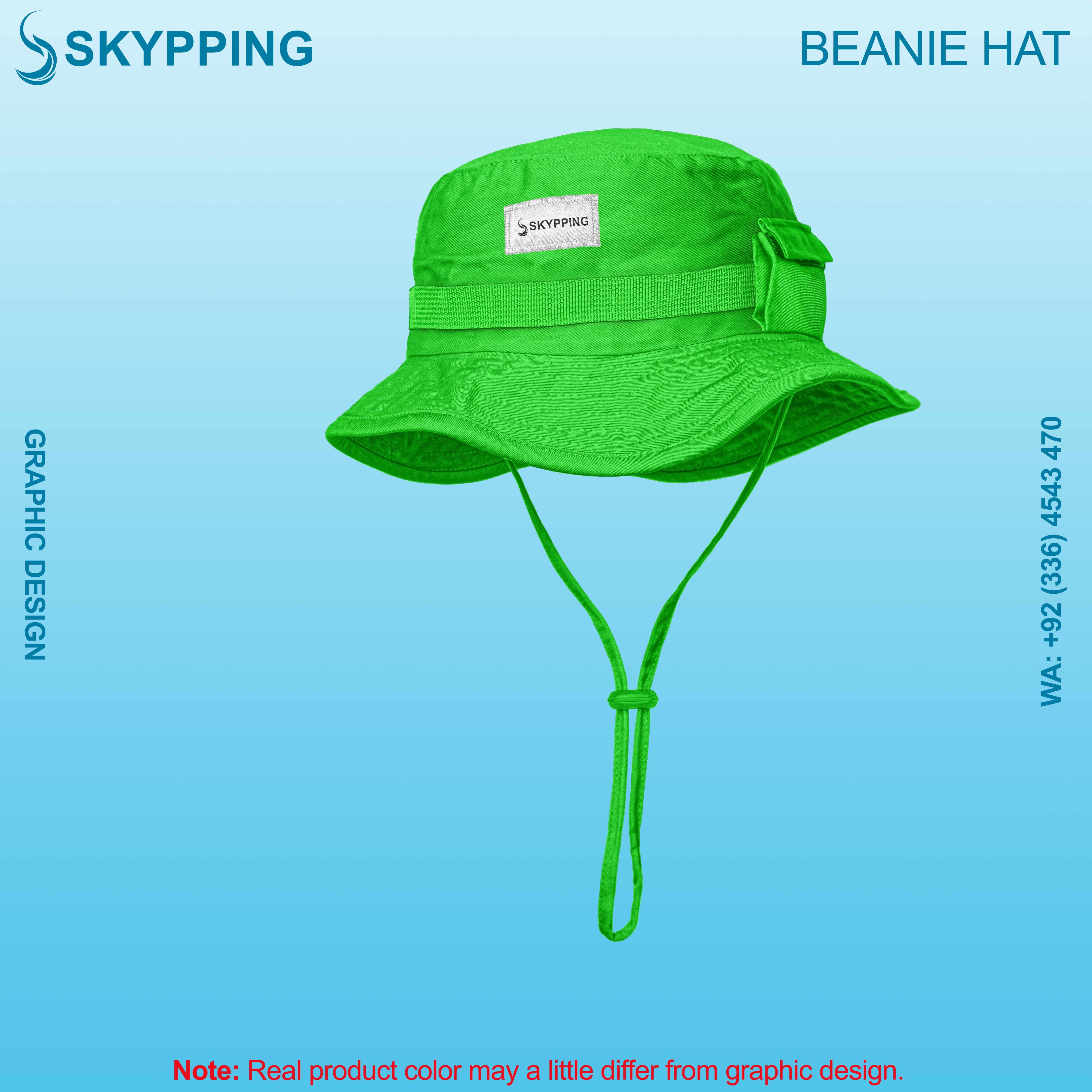Boonie Hat - Bucket Hat with strip and a side pocket